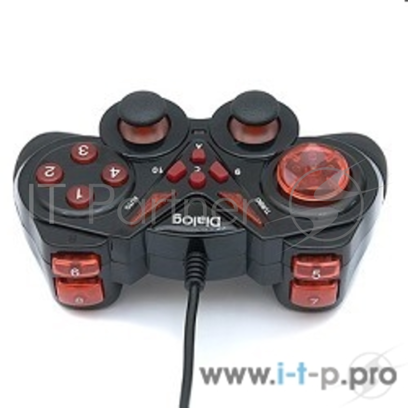 Геймпад Dialog Action GP-A13, черно-красный {Геймпад, вибрация, 12 кнопок, USB}