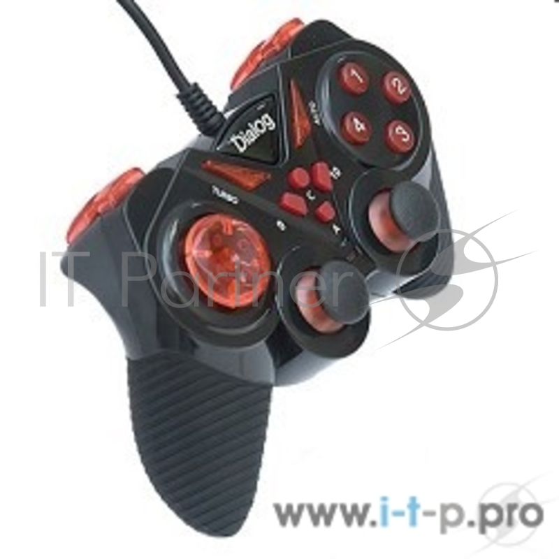 Геймпад Dialog Action GP-A13, черно-красный {Геймпад, вибрация, 12 кнопок, USB}