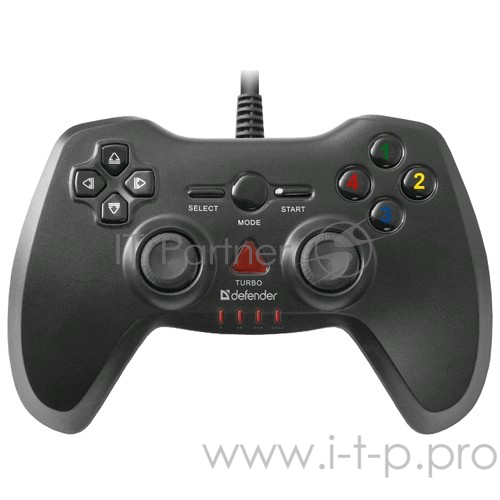 Геймпад DEFENDER Archer USB-PS2/3, Проводной геймпад, 12 кнопок, 2 стика 64248