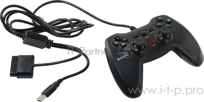 Геймпад DEFENDER Archer USB-PS2/3, Проводной геймпад, 12 кнопок, 2 стика 64248