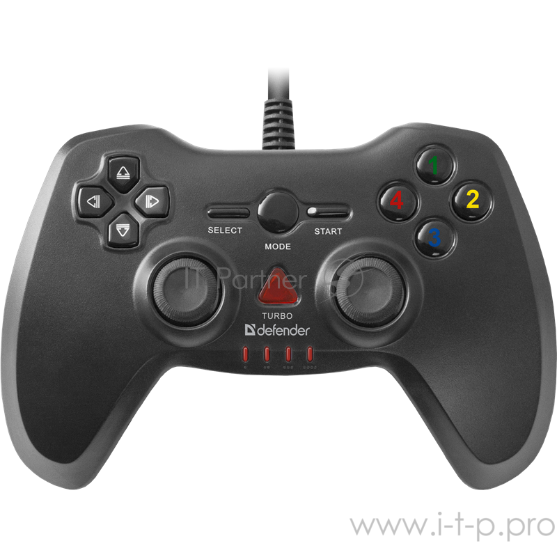 Геймпад DEFENDER Archer USB-PS2/3, Проводной геймпад, 12 кнопок, 2 стика 64248