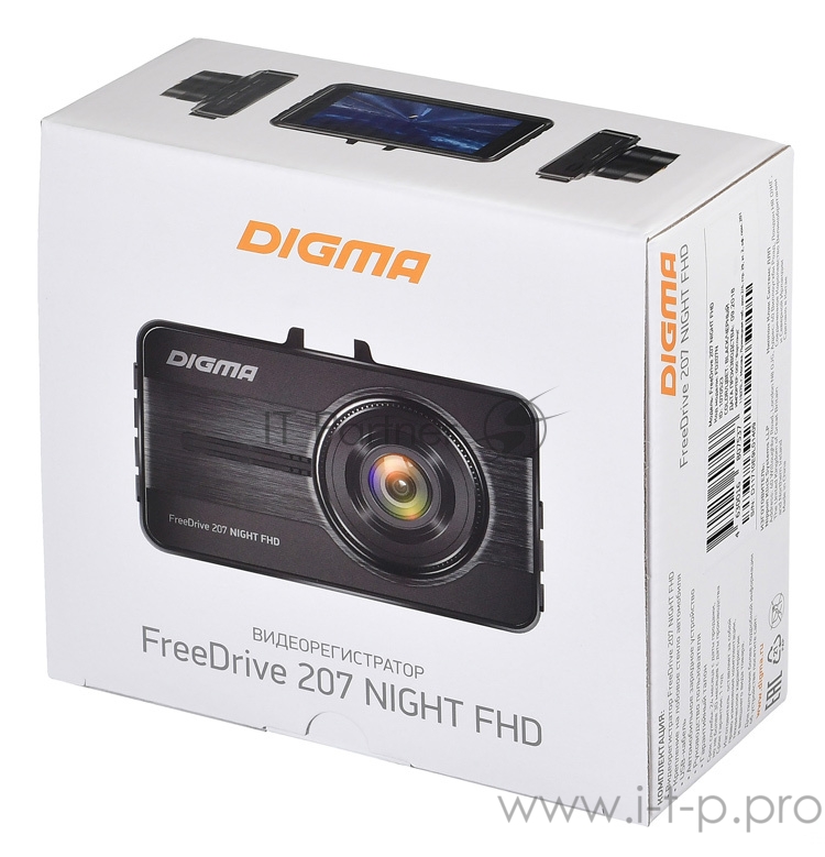 Видеорегистратор Digma FreeDrive 207 Night FHD черный 2Mpix 1080x1920 1080p 150гр. GP6248