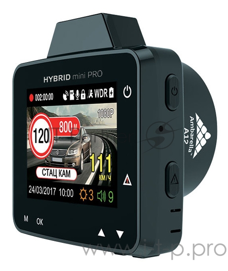 Видеорегистратор Silverstone F1 HYBRID mini pro черный 5Mpix 1296x2304 1296p 170гр. GPS внутренняя память:1Gb Ambarella A12