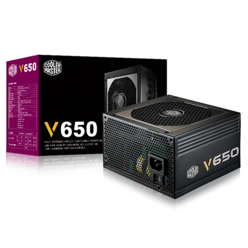 Блок питания Cooler Master V650 RS650-AFBAG1-EU 650W, ATX, 135mm, 8xSATA, 2xPCI-E(6+2), APFC, 80+ Gold