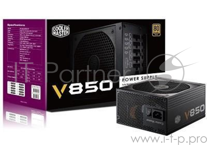 Блок питания Cooler Master V850 RS850-AFBAG1-EU 850W, ATX, 135mm, 9xSATA, 6xPCI-E(6+2), APFC, 80+ Gold