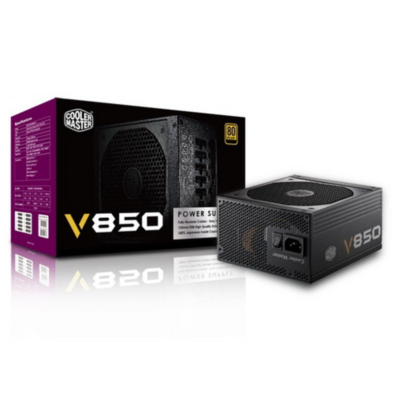 Блок питания Cooler Master V850 RS850-AFBAG1-EU 850W, ATX, 135mm, 9xSATA, 6xPCI-E(6+2), APFC, 80+ Gold