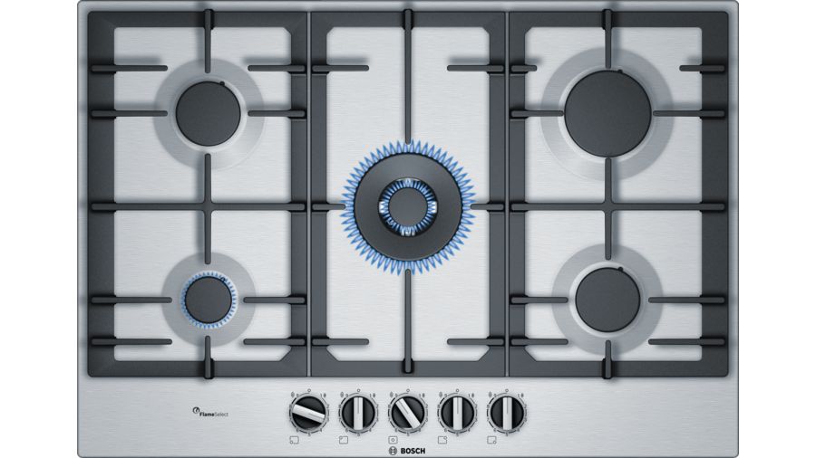 Варочная поверхность газовая Bosch PCQ7A5B90 нержавеющая сталь