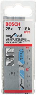 Набор пилок Bosch T 118 A 2608638470 для лобзика, по дереву, 25 шт.