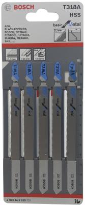 Пилки для лобзика Bosch 2608631319 5 шт. T 318 А, HSS