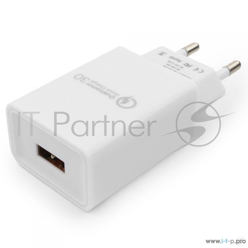 Адаптер питания Cablexpert MP3A-PC-16, QC 3.0, 100/220V - 1 USB порт 5/9/12V, белый