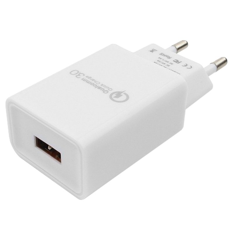 Адаптер питания Cablexpert MP3A-PC-16, QC 3.0, 100/220V - 1 USB порт 5/9/12V, белый