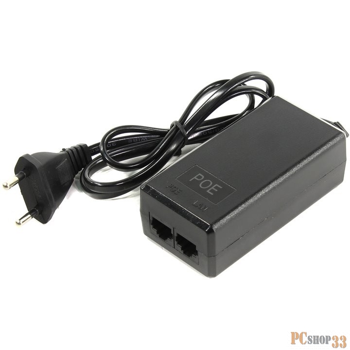 Переходник ORIENT SAP-C48POE, PoE инжектор питания 24 Вт, AC 100-240V/ DC 48V, 0.5A, вход: RJ45 LAN 10/100, выход: RJ45 PoE тип B (4/5+,7/8-), совместим с оборудованием PoE IEEE 802.3af, длина кабеля 0.9 м