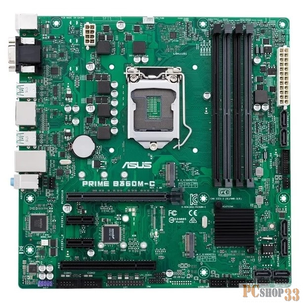 ASUS PRIME B360M-C/CSM, LGA1151, B360, 4*DDR4, D-Sub + HDMI + DP, SATA3, Audio, Gb LAN, USB 3.1*6, USB 2.0*6, COM*2 header (w/o cable), LPT*1 header