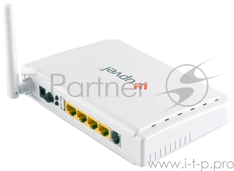 Сетевое оборудование UPVEL UR-314AN Универсальный ADSL2+/Ethernet Wi-Fi роутер стандарта 802.11n 150 Мбит/с с поддержкой IP-TV, TR-069, Ipv6 и антенной 5 дБи (сплиттер в комплекте)