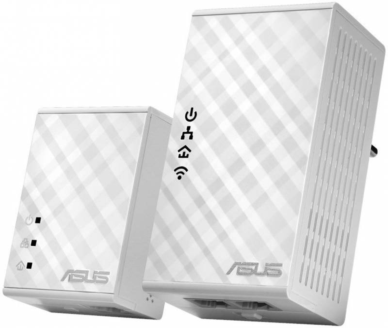 Сетевое оборудование ASUS PL-N12 (KIT) powerline extender, Wi-Fi N300, AV500, 2 ports, no configuration, compatible with other brands' adapters