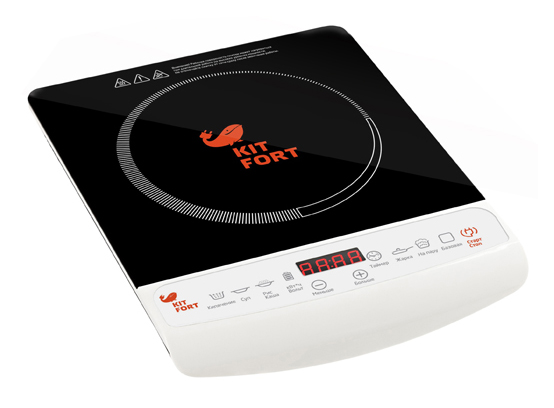 Плита Электрическая Kitfort КТ-101 белый/черный (настольная)