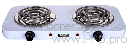 Плитка настольная PROMO PR-EC2262 белая (спираль), 2 конфорки (в уп. 6 шт)