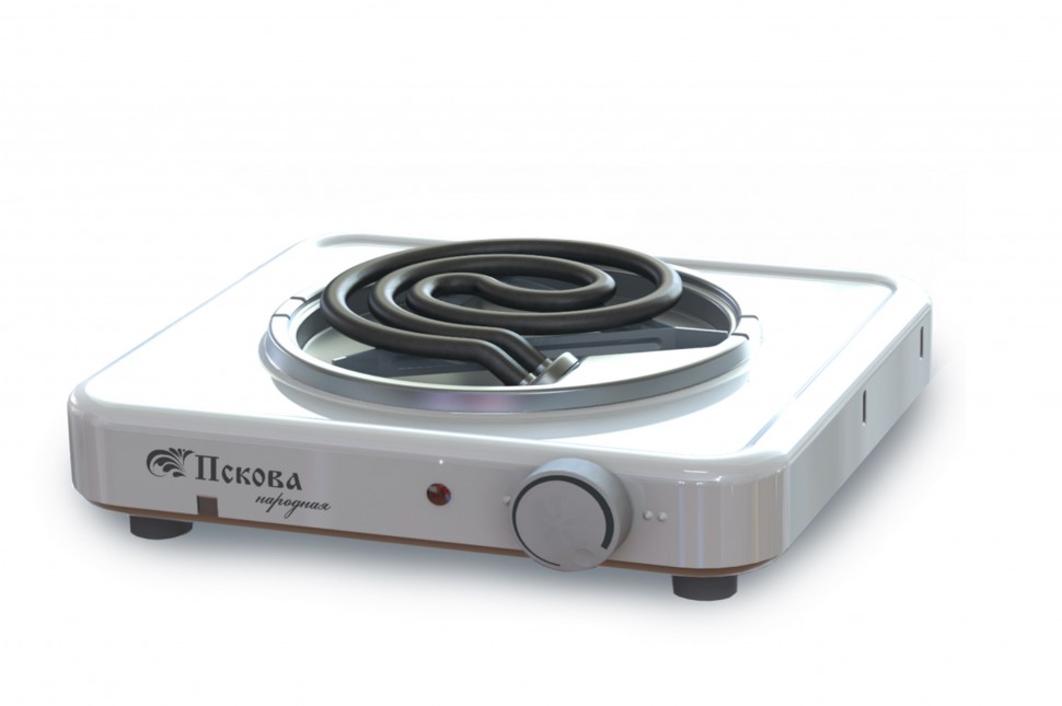 Плитка настольная Пскова НАРОДНАЯ 1 конф., 1,2 кВт, белый