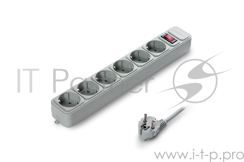 Сетевой фильтр Exegate EX119392RUS Сетевой фильтр Exegate SP-6-3G (6 розеток, 3м, евровилка, серый)