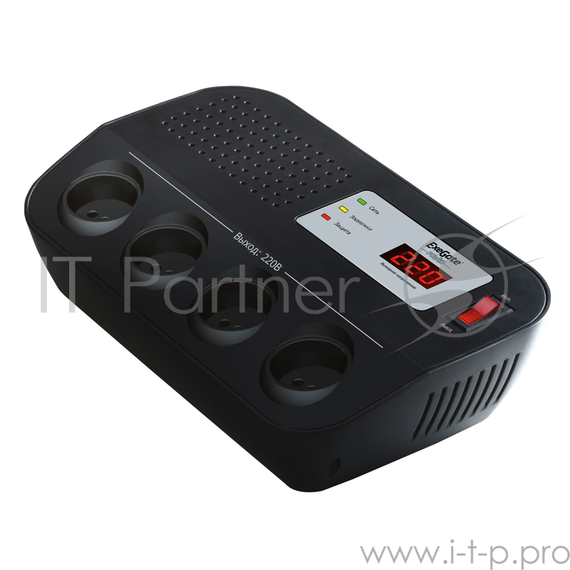 Сетевой фильтр Exegate EP259013RUS Стабилизатор Exegate Power RP-500 (диапазон 160...260В, 4 розетки )