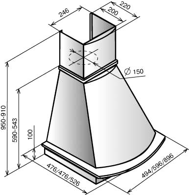 Вытяжка Эликор Ротонда 60П-650-П3Л бежевый/дуб венге