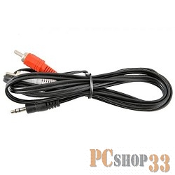 Кабель VCOM VAV7183-1.5M Кабель соединительный 3.5 Jack (M) - 2xRCA (M), стерео, аудио, 1.5м