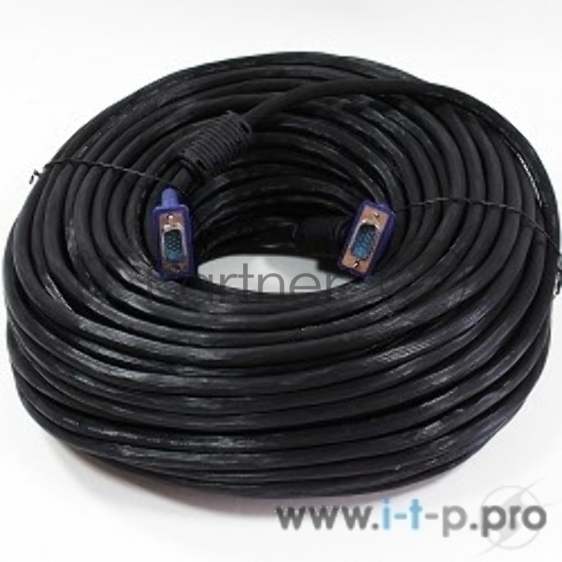Кабель VCOM VVG6448-50MC Кабель монитор-SVGA card (15M-15M) 50м 2 фильтра