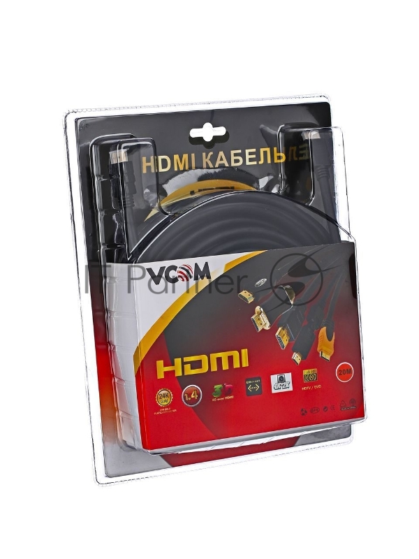 Кабель VCOM VHD6020D-20MB Кабель VCOM HDMI 19M/M ver:1.4+3D, 20m, позолоченные контакты, 2 фильтра VHD6020D-20MB Blister 6937510810475