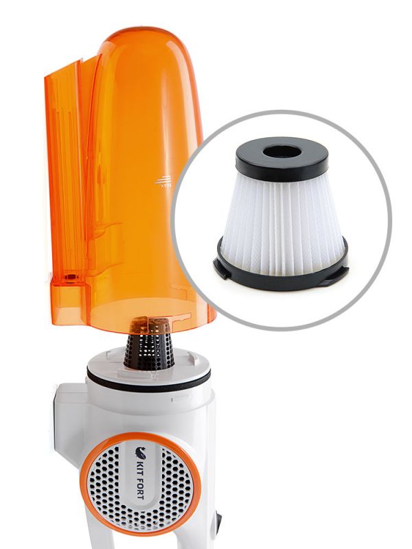 Пылесос ручной Kitfort КТ-523-1 600Вт белый/оранжевый