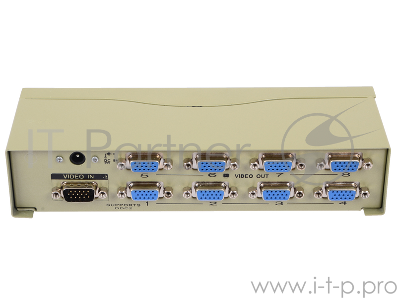 Разветвитель VCOM VDS8017 Разветвитель VGA 1-8-port (VGA15M+8VGA15F)+б.п.