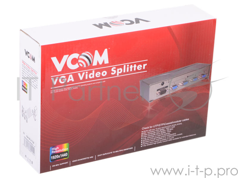 Разветвитель VCOM VDS8017 Разветвитель VGA 1-8-port (VGA15M+8VGA15F)+б.п.