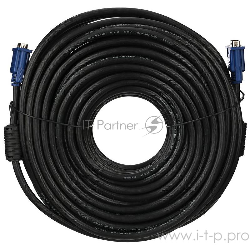 Кабель VCOM VVG6448-30M(C) Кабель монитор-SVGA card (15M-15M) 30м 2 фильтра