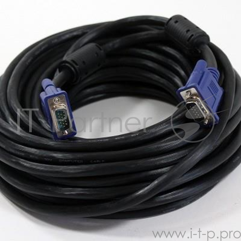 Кабель VCOM VVG6448-20M(C) Кабель монитор-SVGA card (15M-15M) 20м 2 фильтра