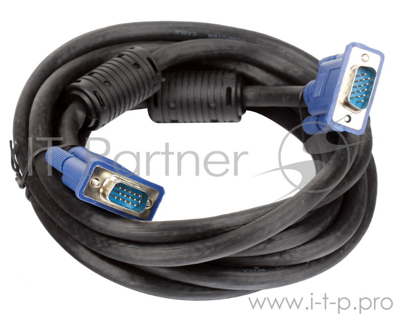 Кабель VCOM VVG6448-3M(O) Кабель монитор-SVGA card (15M-15M) 3.0м 2 фильтра