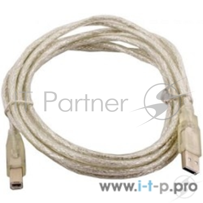 Кабель VCOM VUS6900-1.8MTP Кабель USB2.0 AM/BM 1.8m прозрачная изоляция