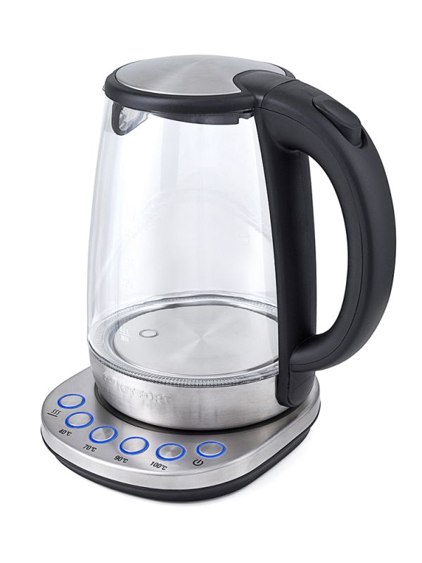 Чайник электрический Kitfort КТ-618 серебристый/черный