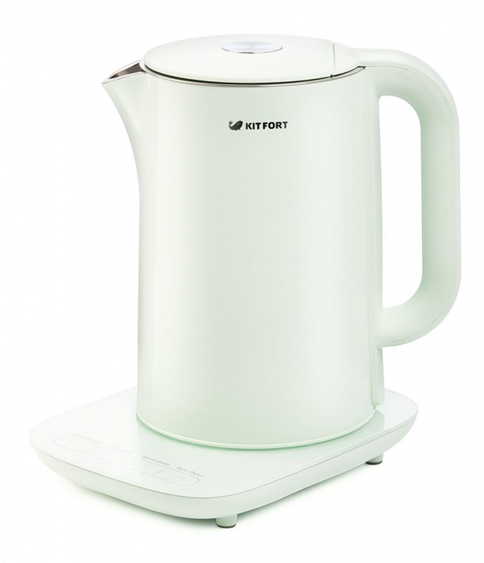 Чайник электрический Kitfort КТ-629-2 1.5л. 1800Вт мятный/серебристый (корпус: нержавеющая сталь/пла