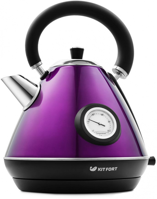 Чайник электрический Kitfort КТ-644-4 1.7л. 2200Вт фиолетовый/черный (корпус: нержавеющая сталь)