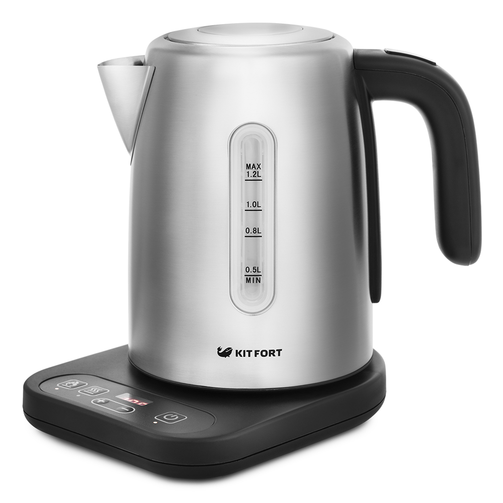 Чайник электрический Kitfort КТ-662 1.7л. 2200Вт черный/серебристый (корпус: металл)