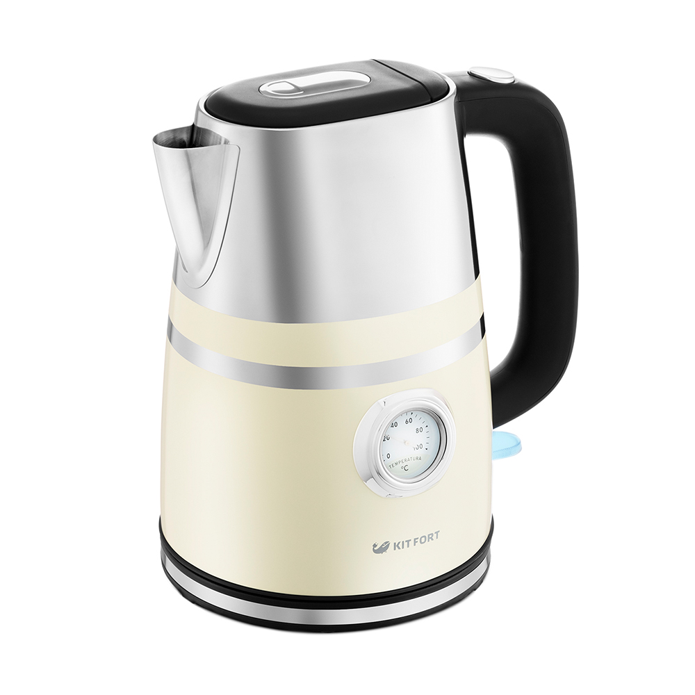 Чайник электрический Kitfort КТ-670-3 1.7л. 2200Вт бежевый (корпус: металл)