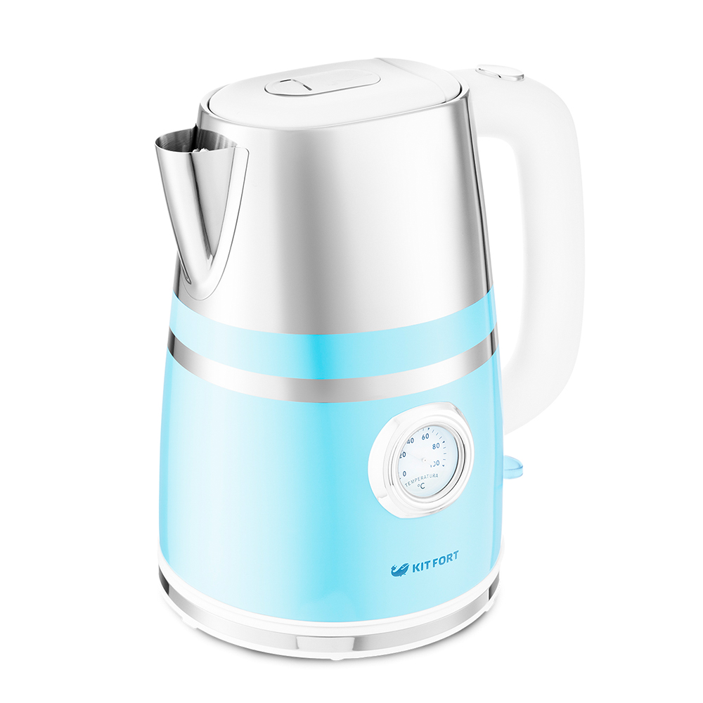 Чайник электрический Kitfort КТ-670-4 1.7л. 2200Вт голубой (корпус: металл)