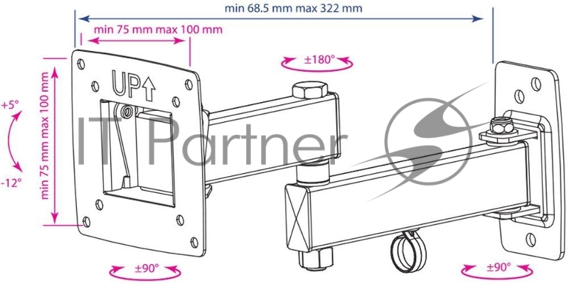 Крепеж Kromax OPTIMA-104 black {Кронштейн для LED/LCD телевизоров 10