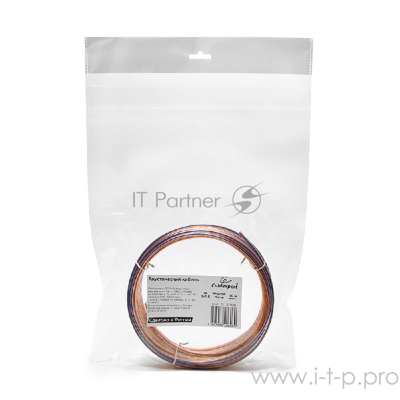 Кабель акустический Cablexpert CC-TC2x1.5-10M, медь, 2x1.5мм (10м)