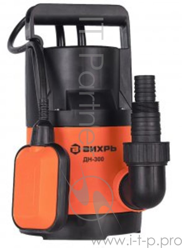Насосы Вихрь ДН-300 68/2/6 Дренажный Насос { 300 вт, глуб-8 м, max-11,3 м/час,частицы-5 мм }