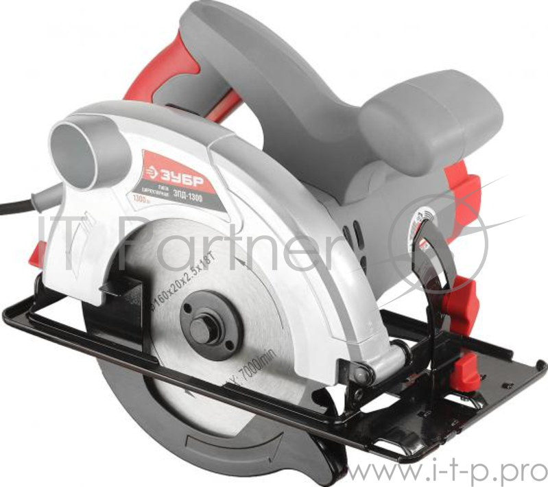 Пила ЗУБР Пила циркулярная ЗПД-1300 { пропил 90°-52мм 45°-32мм, 160 x 20мм, 4500об/мин, 1300Вт }