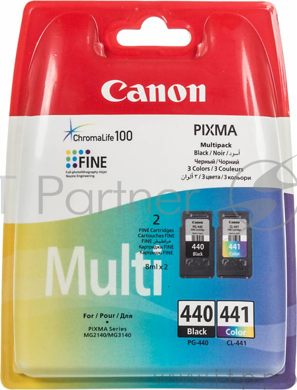 Расходные материалы Canon PG-440/CL-441 5219B005 Картридж струйный для Canon MG2140/MG3140, черный/трехцветный (180стр.)