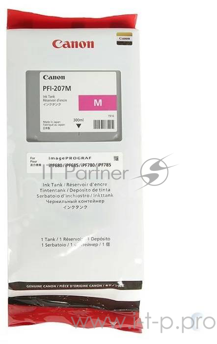Расходные материалы Canon PFI-207M 8791B001 Картридж струйный Canon PFI-207 M для для iPF680/685/780/785, пурпурный, 300ml