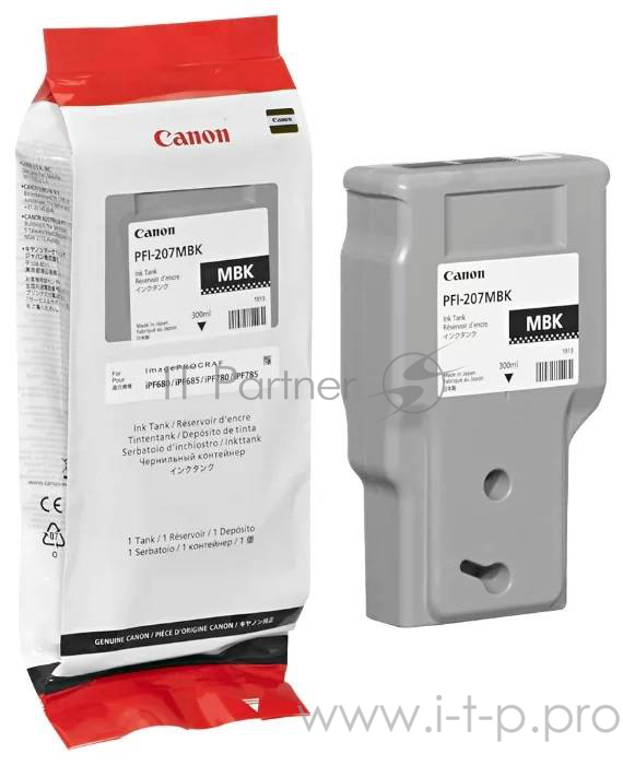 Расходные материалы Canon PFI-207MBK 8788B001 Картридж струйный Canon PFI-207 MBK для iPF680/685/780/785, черный матовый, 300ml