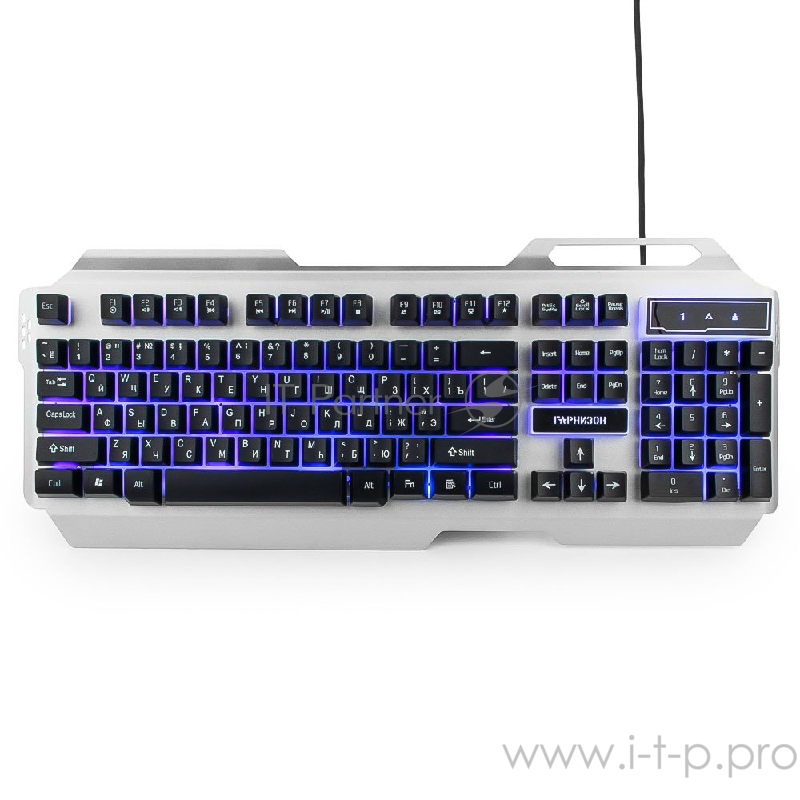 Клавиатуры, мыши Гарнизон Комплект кл-ра+мышь игровой GKS-510G черный/серый, металл, подсветка,код