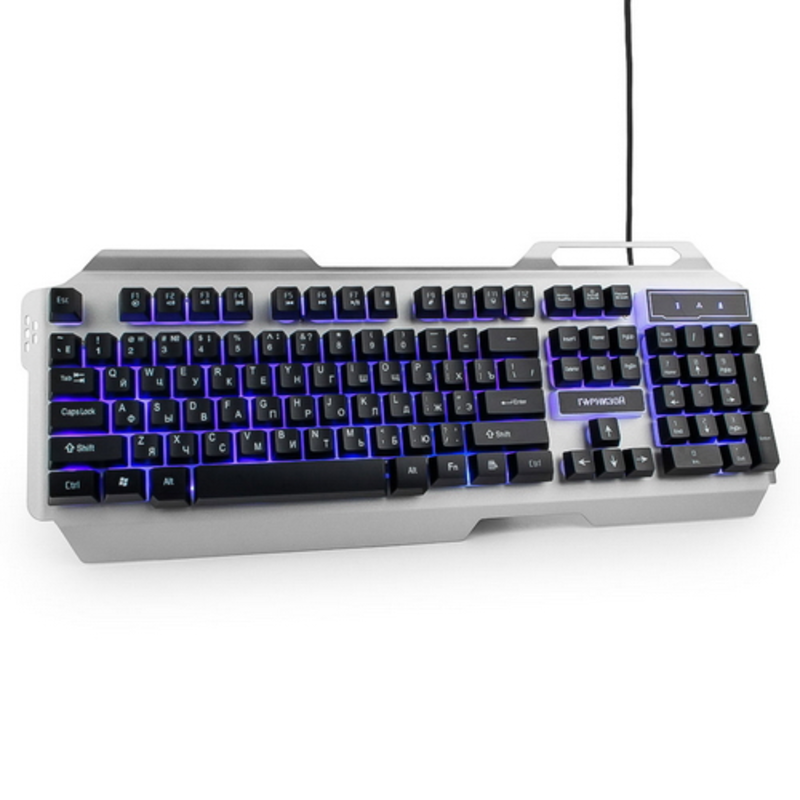 Клавиатуры, мыши Гарнизон Комплект кл-ра+мышь игровой GKS-510G черный/серый, металл, подсветка,код